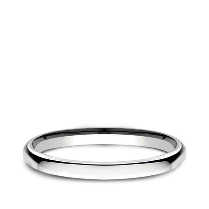 Benchmark Ladies' 2.5mm Euro Comfort Fit Polished Wedding Ring in 14K White Gold