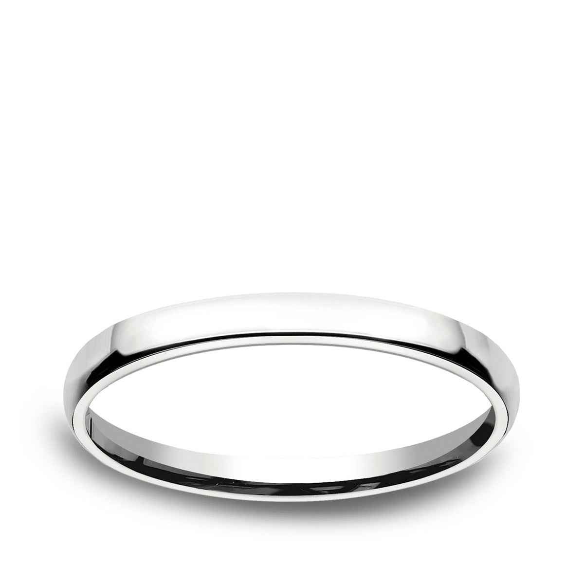 Benchmark Ladies' 2.5mm Euro Comfort Fit Polished Wedding Ring in 14K White Gold