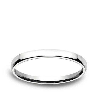 Benchmark Ladies' 2.5mm Euro Comfort Fit Polished Wedding Ring in 14K White Gold