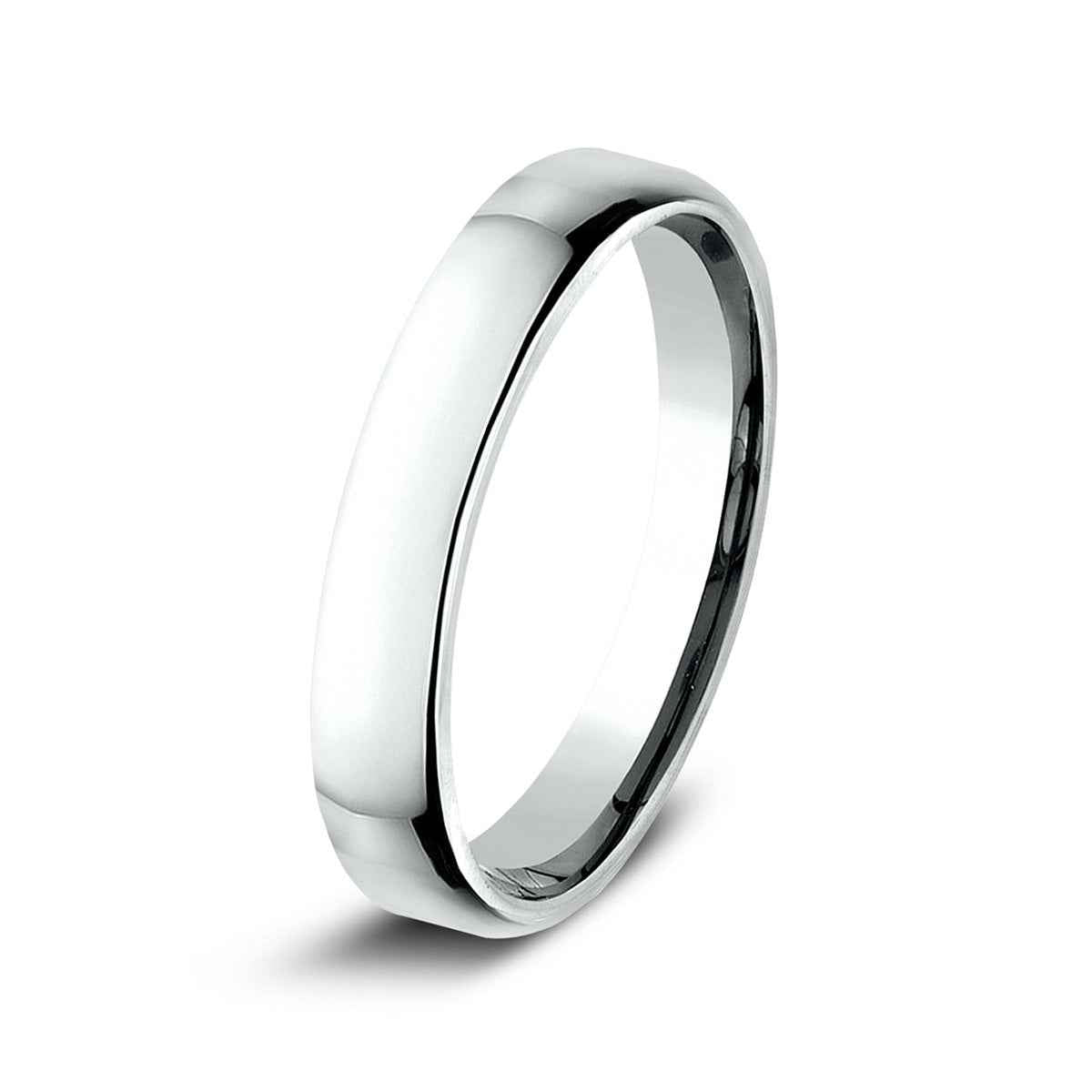 Benchmark Men's 3.5mm Euro Comfort Fit Polished Wedding Ring in 10K White Gold