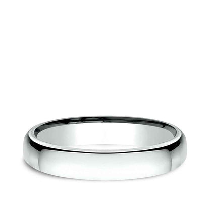 Benchmark Men's 3.5mm Euro Comfort Fit Polished Wedding Ring in 10K White Gold
