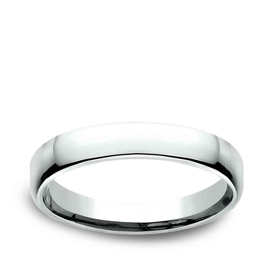Benchmark Men's 3.5mm Euro Comfort Fit Polished Wedding Ring in 10K White Gold