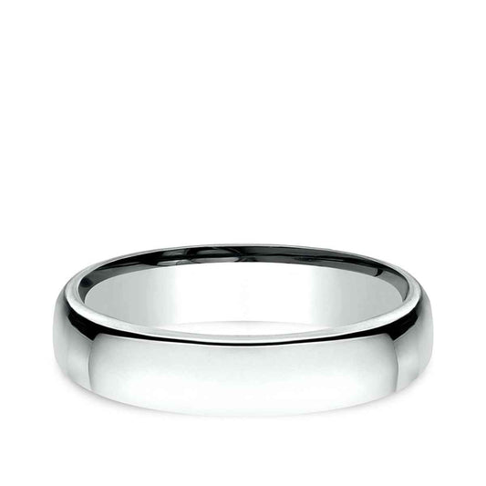 Benchmark Men's 4.5mm Euro Comfort Fit Polished Wedding Ring in 10K White Gold