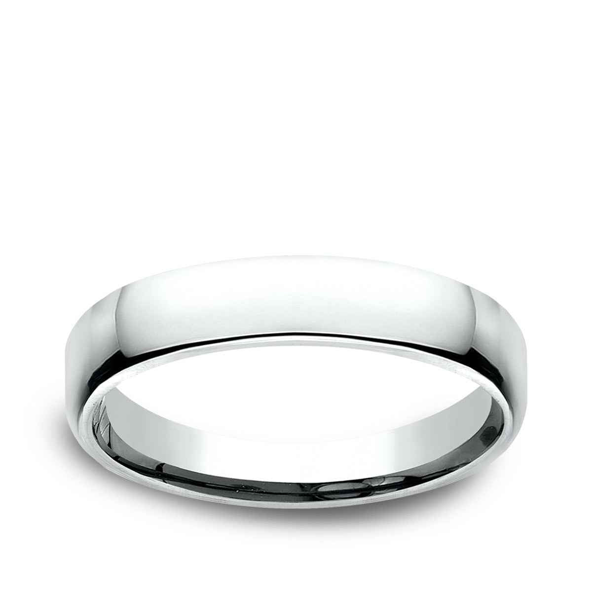 Benchmark Men's 4.5mm Euro Comfort Fit Polished Wedding Ring in 10K White Gold