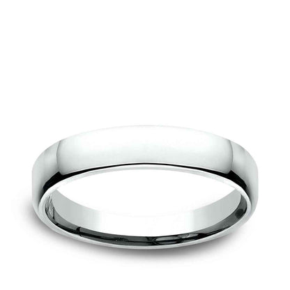 Benchmark Men's 4.5mm Euro Comfort Fit Polished Wedding Ring in 10K White Gold