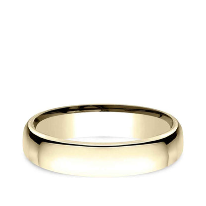 Benchmark Men's 4.5mm Euro Comfort Fit Polished Wedding Ring in 10K Yellow Gold