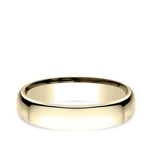 Benchmark Men's 4.5mm Euro Comfort Fit Polished Wedding Ring in 10K Yellow Gold