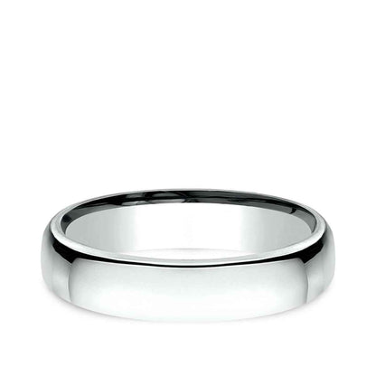 Benchmark Men's 4.5mm Euro Comfort Fit Polished Wedding Ring in 14K White Gold