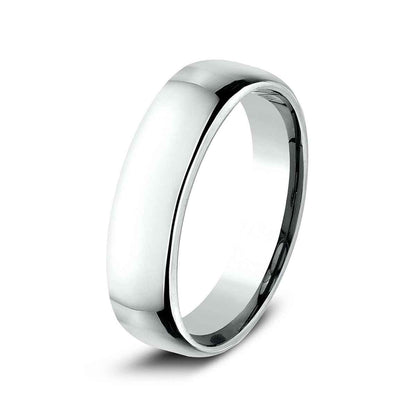 Benchmark Men's 5.5mm Euro Comfort Fit Polished Wedding Ring in 10K White Gold
