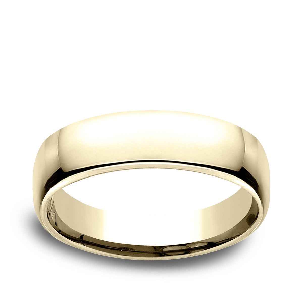 Benchmark Men's 5.5mm Euro Comfort Fit Polished Wedding Ring in 10K Yellow Gold
