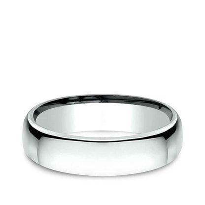 Benchmark Men's 5.5mm Euro Comfort Fit Polished Wedding Ring in 14K White Gold