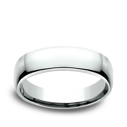 Benchmark Men's 5.5mm Euro Comfort Fit Polished Wedding Ring in 14K White Gold