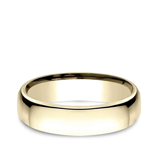 Benchmark Men's 5.5mm Euro Comfort Fit Polished Wedding Ring in 14K Yellow Gold
