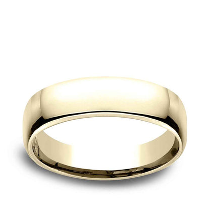 Benchmark Men's 5.5mm Euro Comfort Fit Polished Wedding Ring in 14K Yellow Gold
