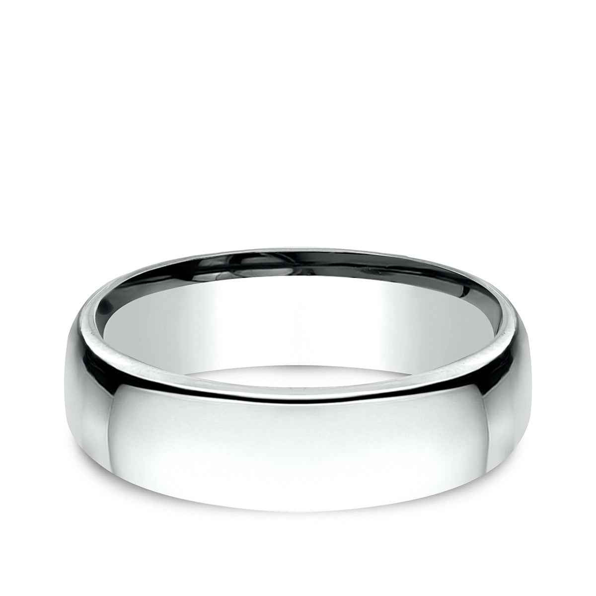 Benchmark Men's 6.5mm Euro Comfort Fit Polished Wedding Ring in 14K White Gold