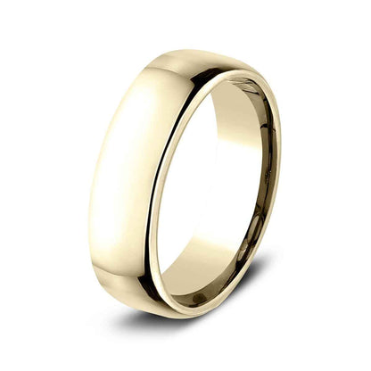 Benchmark Men's 6.5mm Euro Comfort Fit Polished Wedding Ring in 14K Yellow Gold