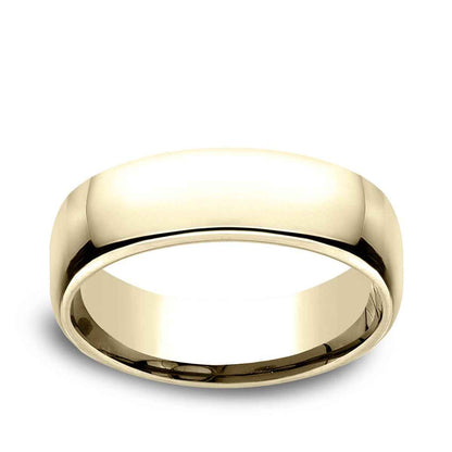 Benchmark Men's 6.5mm Euro Comfort Fit Polished Wedding Ring in 14K Yellow Gold