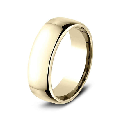 Benchmark Men's 7.5mm Euro Comfort Fit Polished Wedding Ring in 10K Yellow Gold