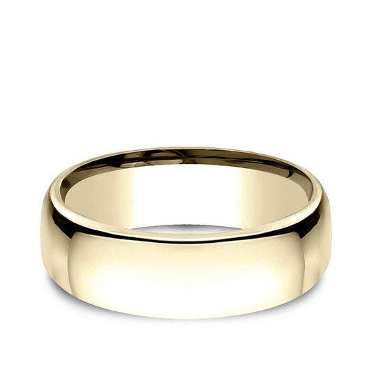 Benchmark Men's 7.5mm Euro Comfort Fit Polished Wedding Ring in 14K Yellow Gold