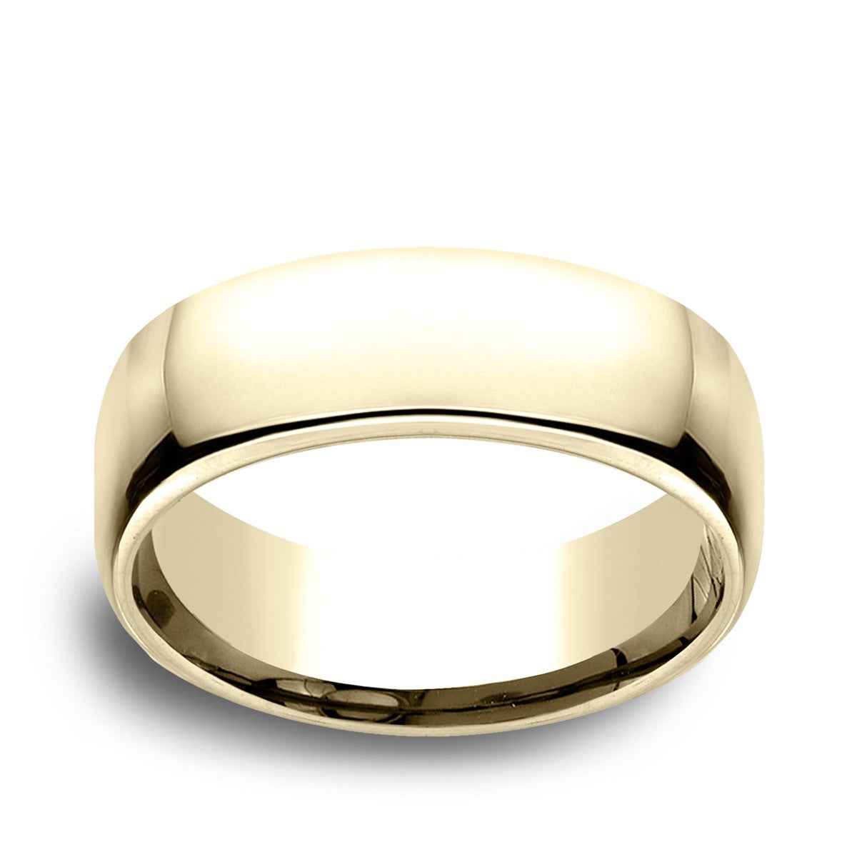 Benchmark Men's 7.5mm Euro Comfort Fit Polished Wedding Ring in 14K Yellow Gold