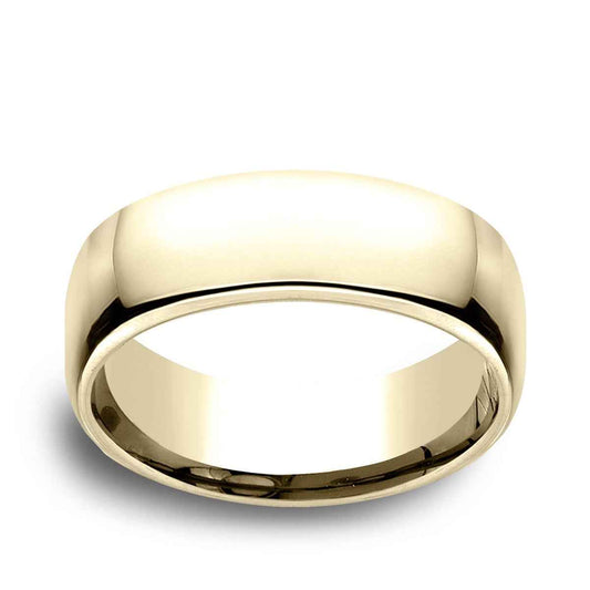 Benchmark Men's 7.5mm Euro Comfort Fit Polished Wedding Ring in 14K Yellow Gold