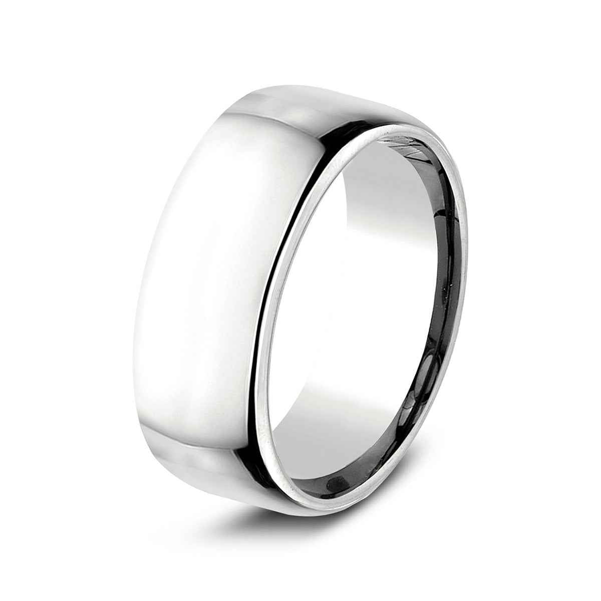 Benchmark Men's 9mm Euro Comfort Fit Polished Wedding Ring in 14K White Gold