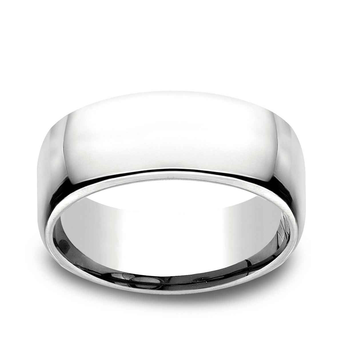 Benchmark Men's 9mm Euro Comfort Fit Polished Wedding Ring in 14K White Gold