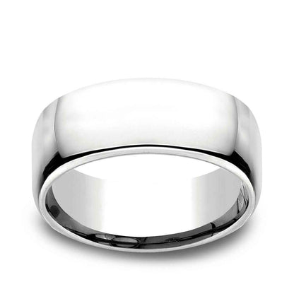 Benchmark Men's 9mm Euro Comfort Fit Polished Wedding Ring in 14K White Gold