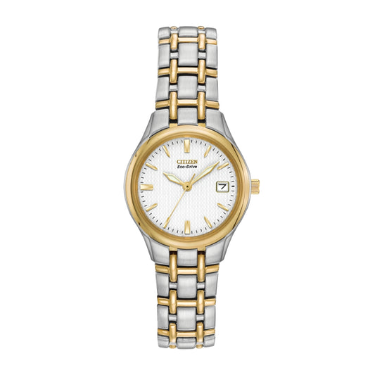 Citizen Ladies' Corso Two-Tone Stainless Steel Watch with White Dial