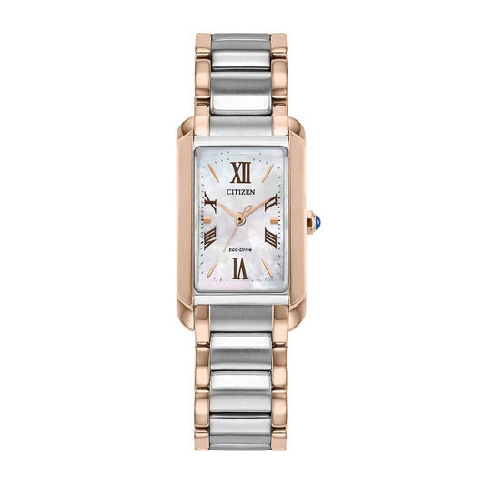 Citizen Ladies' L Bianca Eco-Drive Two-Tone Stainless Steel Watch with Mother of Pearl Dial