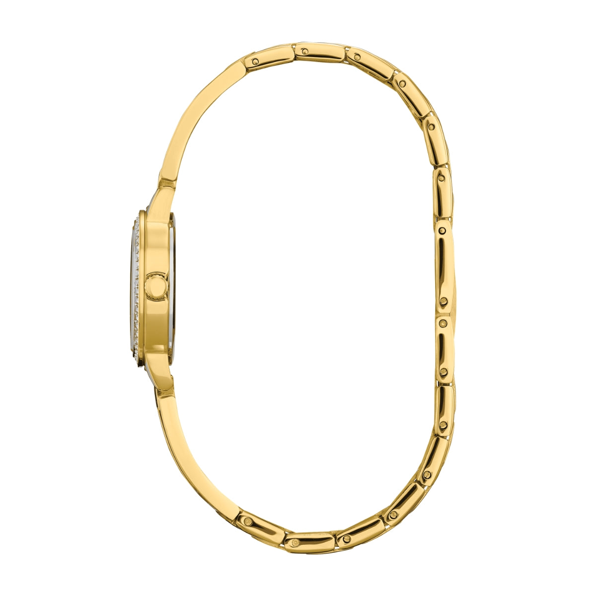 Citizen Ladies' Classics Gold-Tone Stainless Steel Watch with Black Dial & Crystal Accents front view