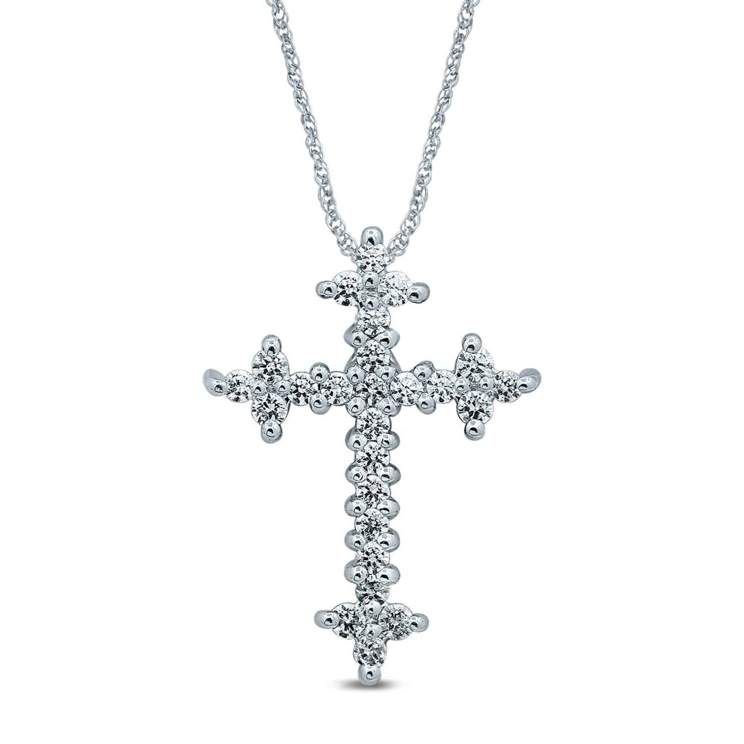 1/2 ct. tw. Diamond Cross Fashion Pendant in 10K White Gold