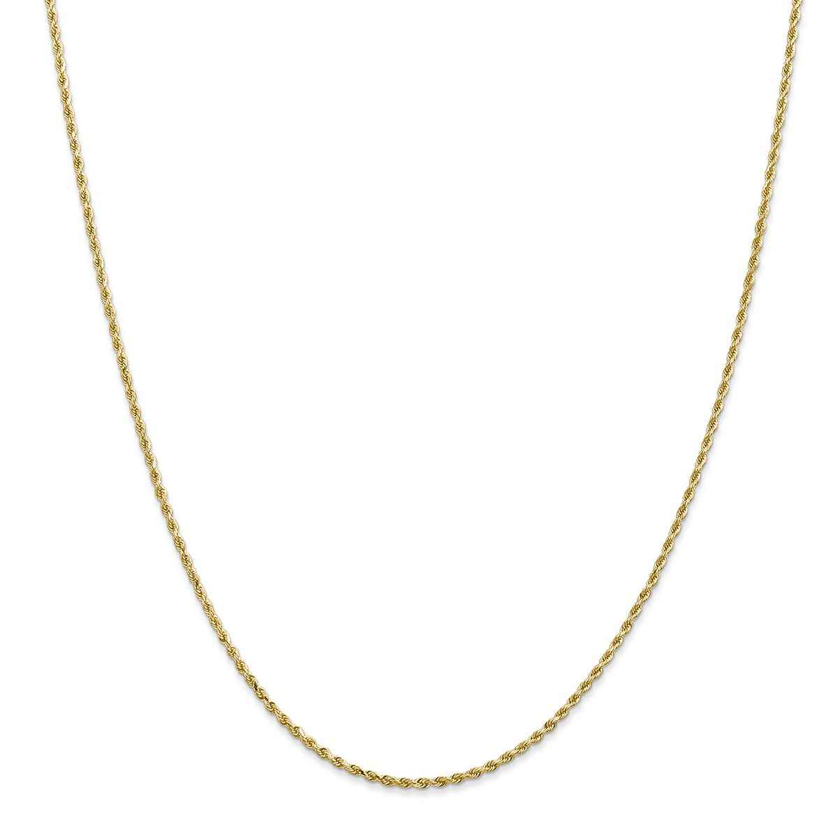 1.8mm 18-inch Solid Diamond Cut Rope Chain 10K Yellow Gold