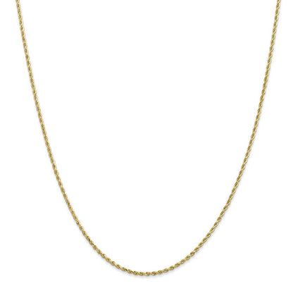1.8mm 18-inch Solid Diamond Cut Rope Chain 10K Yellow Gold