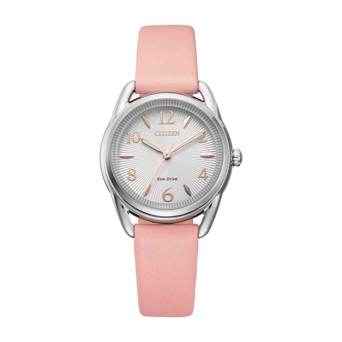 Citizen Ladies' Drive Eco-Drive Stainless Steel Watch with Pink Leather Strap