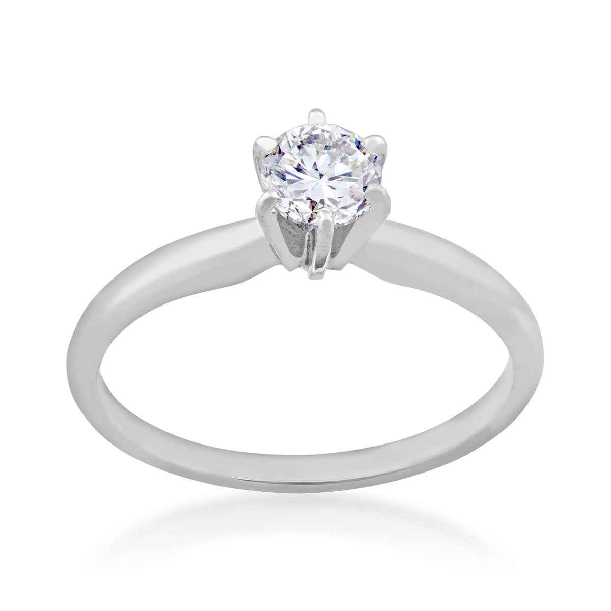 1/2 ct. tw. AAA Quality Round Brilliant Diamond Solitaire Engagement Ring in 14K White Gold