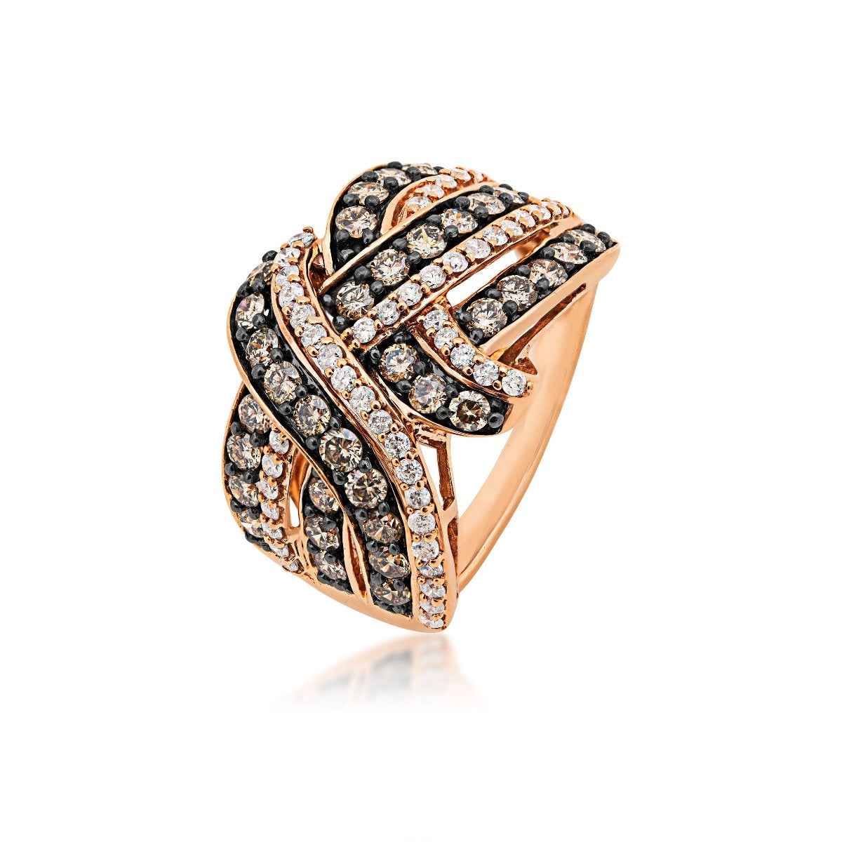Mocha Collection 1-1/2 ct. tw. Diamond Fashion Ring in 10K Pink Gold