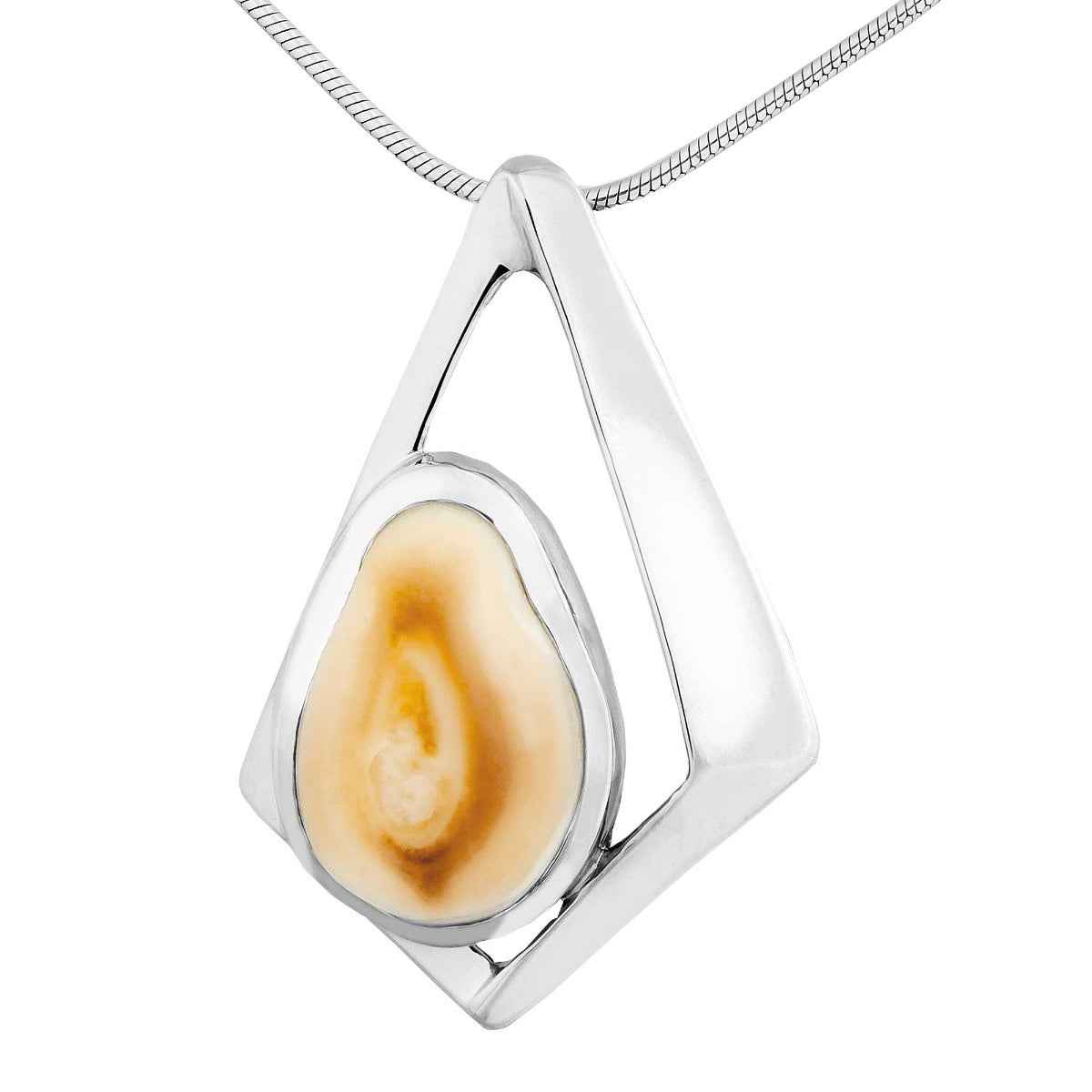 Ladies' Elk Ivory Necklace in 14K White Gold- I420298W Elk Point