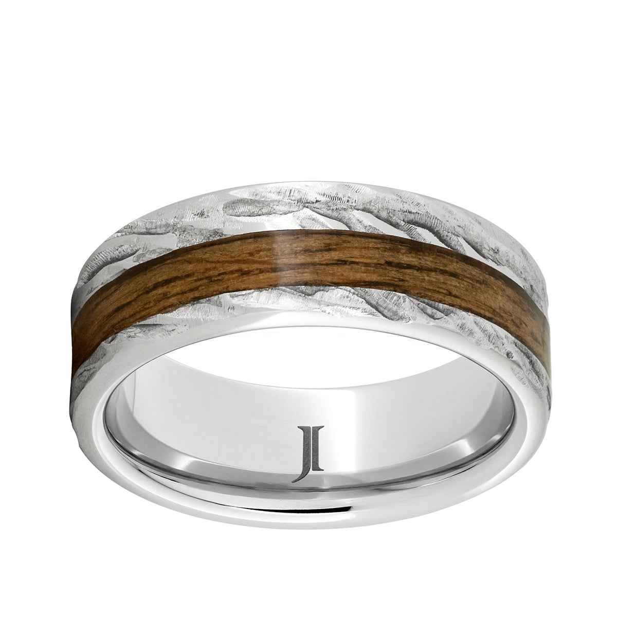 Men's 8mm Serinium Band with Bourbon Bark Inlay