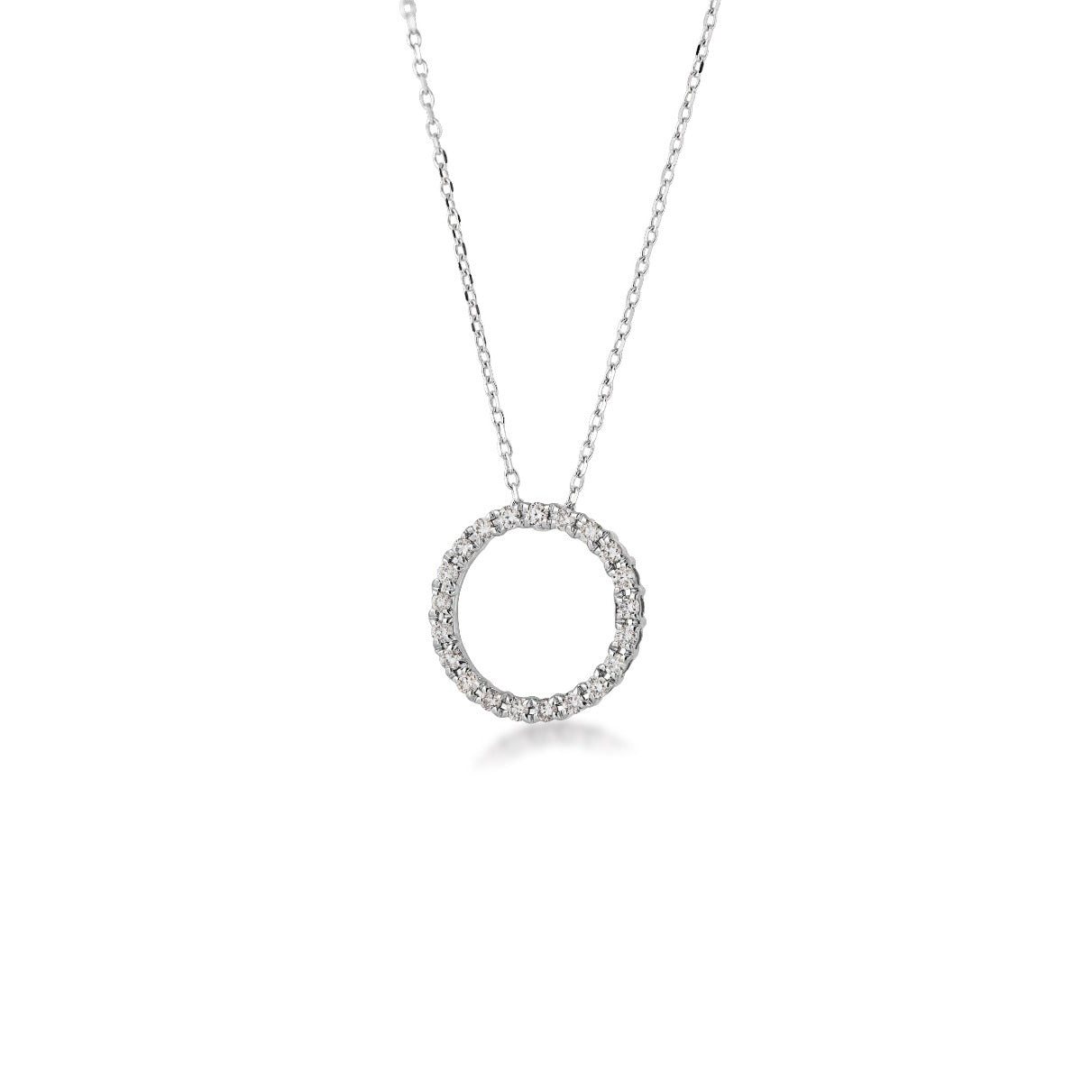 1/2 ct. tw. Diamond Circle Pendant in 10K White Gold