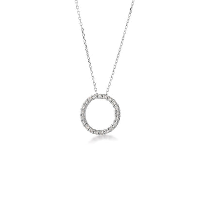 1/2 ct. tw. Diamond Circle Pendant in 10K White Gold