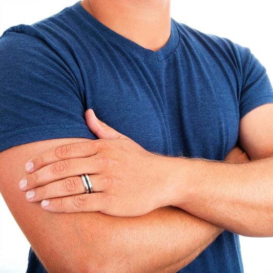Mens Cobalt Wedding Ring close-up detail (2)