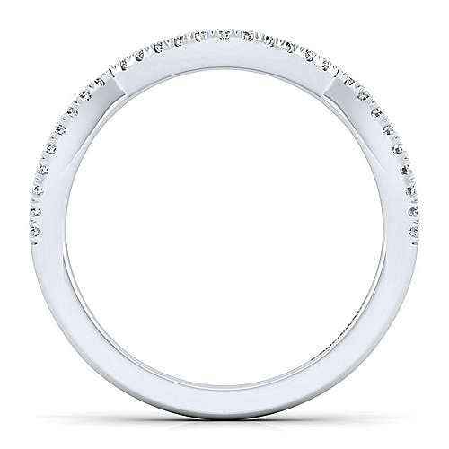 Gabriel & Co. 1/6 ct. tw. Diamond PavÃƒÂ© Triple Arch Wedding Ring Enhancer in 14K White Gold front view