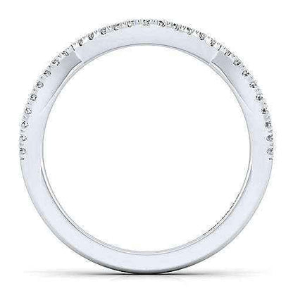 Gabriel & Co. 1/6 ct. tw. Diamond PavÃƒÂ© Triple Arch Wedding Ring Enhancer in 14K White Gold front view
