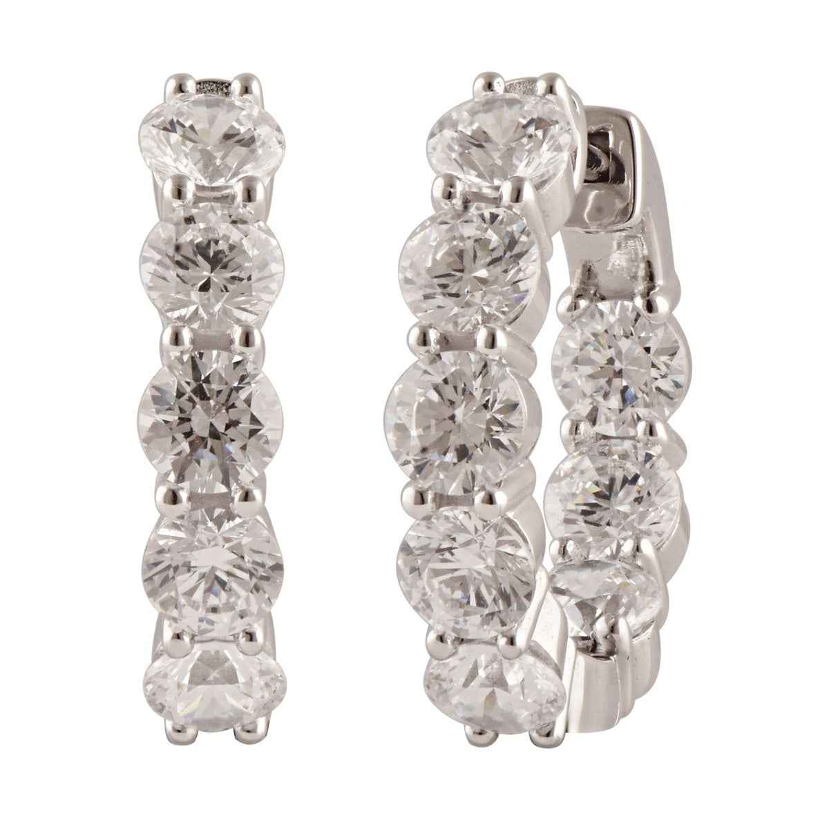 Adamante 5 ct. tw. Lab-Grown Diamond Inside Out Hoop Earrings in 14K White Gold