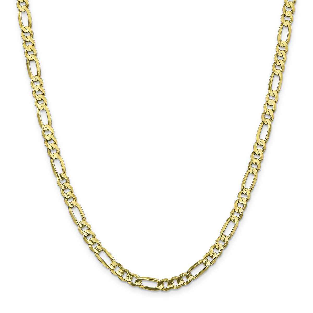 7.5MM 24-inch Solid Figaro Chain in 10K Yellow Gold