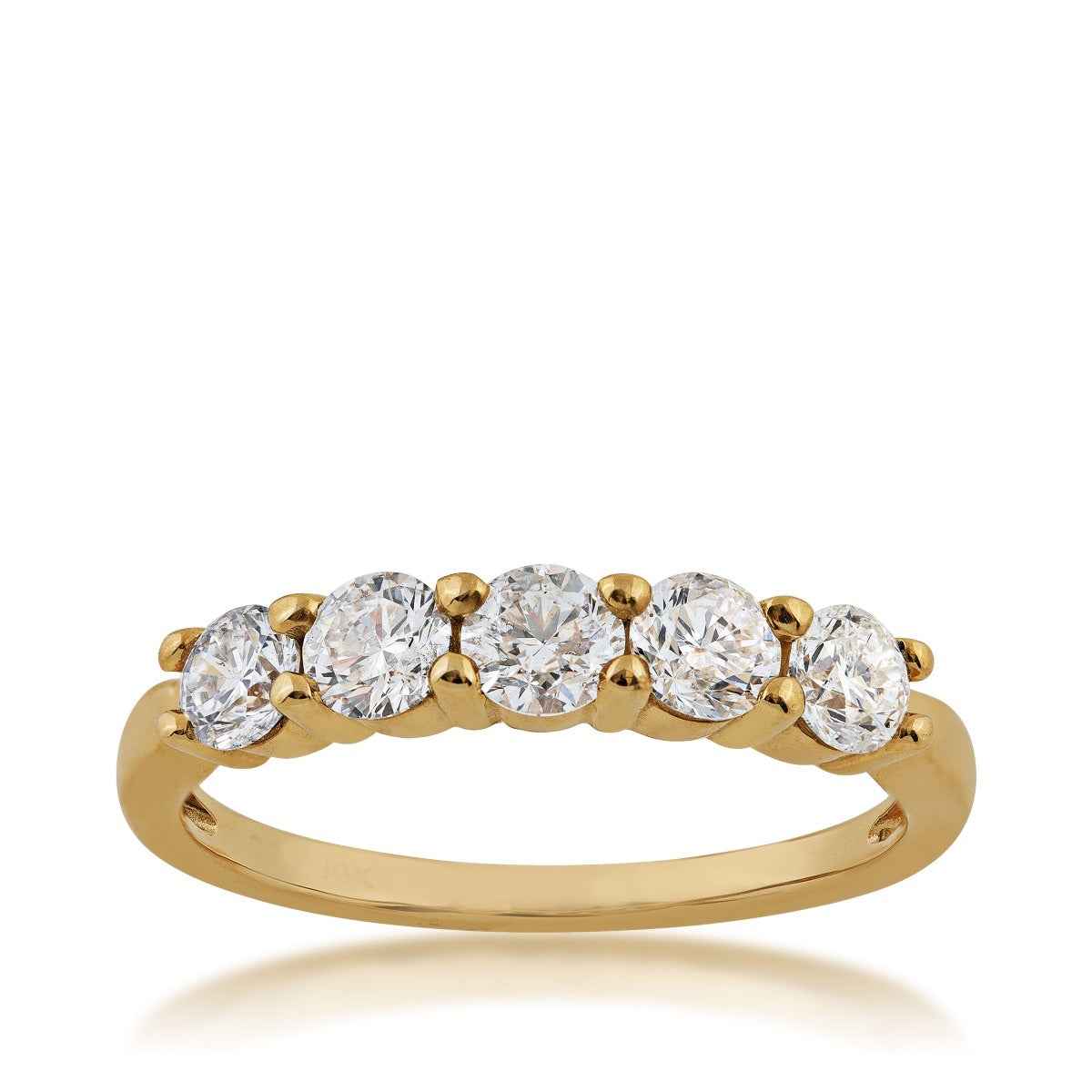 1 ct. tw. Round Diamond 5-Stone Prong Band in 14K Yellow Gold