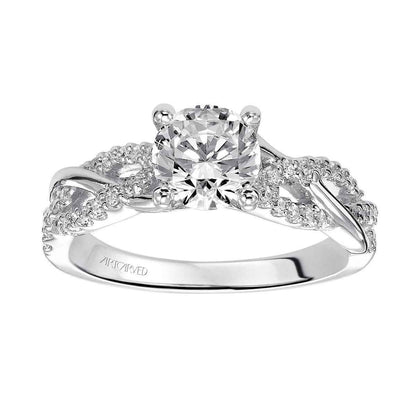Artcarved Contemporary 1/5 ct. tw. Diamond Braided Semi-Mount Engagement Ring in 14K White Gold side profile