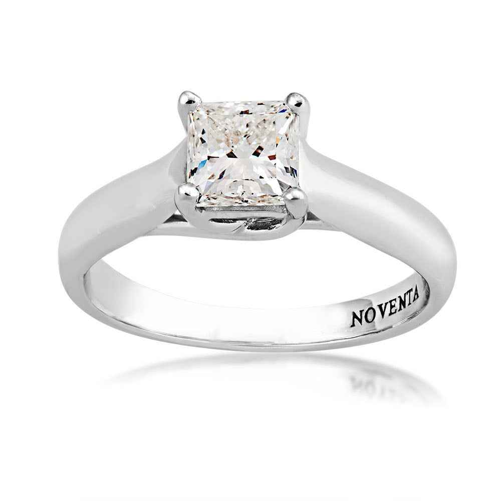 Noventa 1 ct. tw. Princess Cut Diamond Solitaire Engagement Ring in 14K White Gold