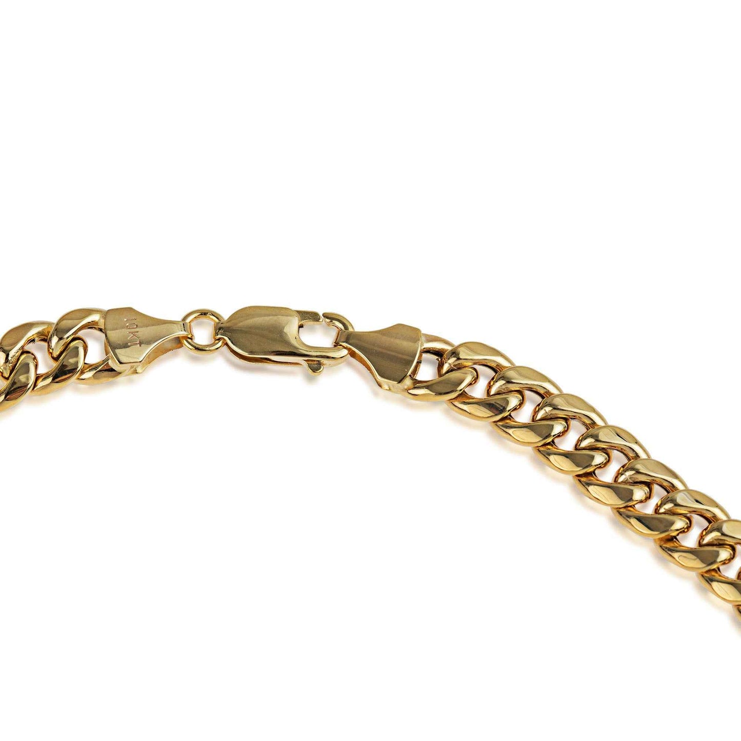 Mens 22-inch Hollow Curb Chain in 6.5MM 10K Yellow Gold